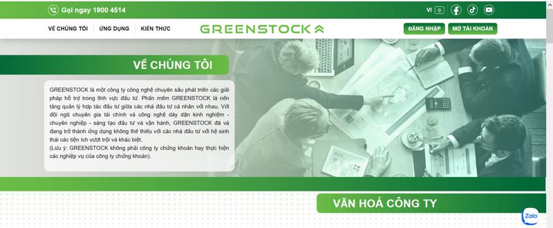 Trang web của Greenstock.vn