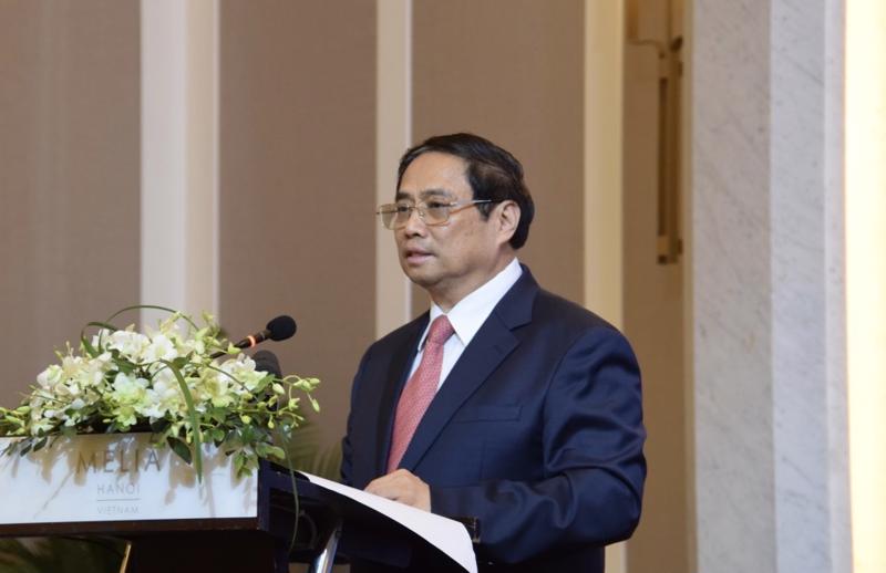 Thủ tướng Phạm Minh Chính: "Chính phủ Việt Nam cam kết sẽ tiếp tục hợp tác chặt chẽ với Chính phủ Séc, tăng cường chia sẻ kinh nghiệm trong những lĩnh vực hai nước cùng có tiềm năng và lợi ích". 