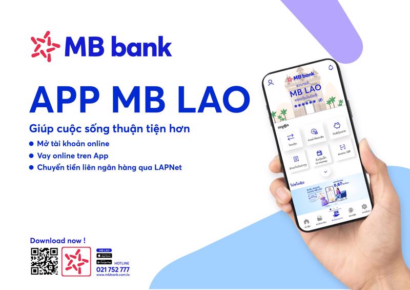 App MB Lào giúp khách hàng thuận tiện và tối ưu hóa trải nghiệm giao dịch ngân hàng trên kênh số.