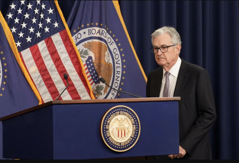 Chủ tịch Fed Jerome Powell tại cuộc họp báo ngày 3/5 - Ảnh: Reuters.