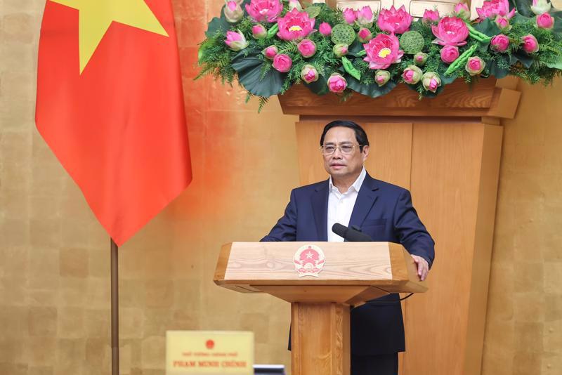 Prime Minister Pham Minh Chinh addresses the May 5 meeting. Photo: VGP