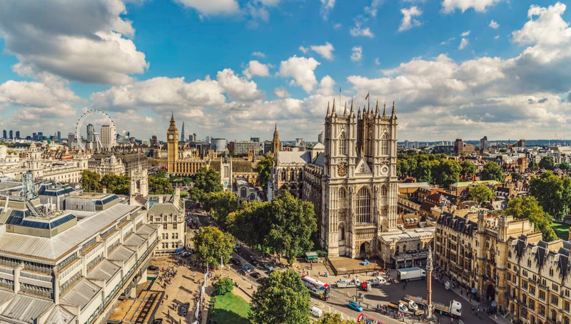 Tu viện Westminster tại London nhìn từ trên cao. Ảnh: NZ Herald