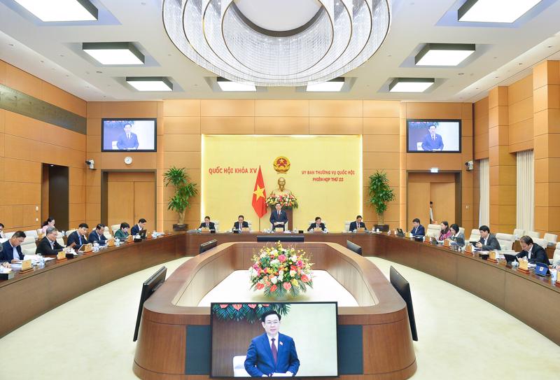 Phiên họp thứ 22 của Ủy ban Thường vụ Quốc hội - Ảnh: Quochoi.vn