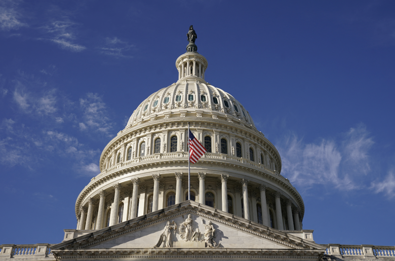 Phần nóc của toà nhà Quốc hội Mỹ ở Capitol Hill, Washington DC - Ảnh: Reuters.