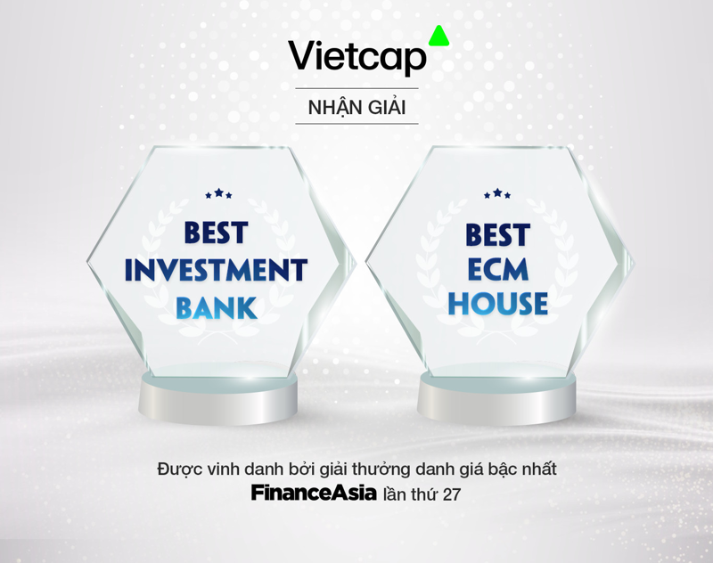 Vietcap được vinh danh “Ngân hàng Đầu tư tốt nhất Việt Nam” và “Nhà tư vấn huy động vốn cổ phần tốt nhất Việt Nam” từ FinanceAsia.
