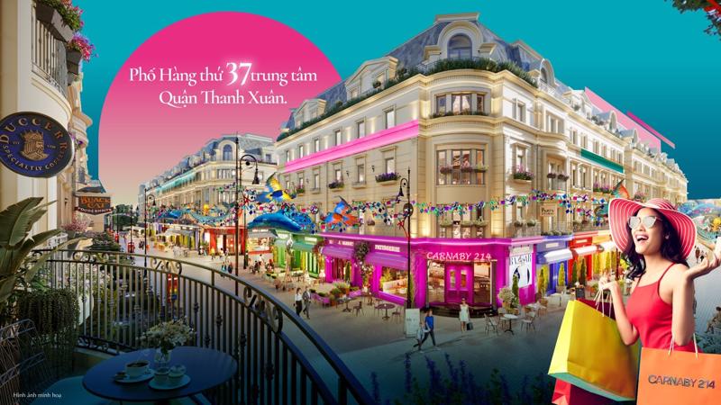 Phố đi bộ Carnaby 214 sẽ đáp ứng nhu cầu giao thương - giải trí cho cư dân Khu đô thị mới Hạ Đình và lân cận.