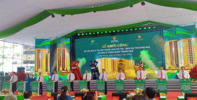 Công ty cổ phần Khu công nghiệp Sài Gòn - Hải Phòng khởi công xây 2.500 căn nhà ở xã hội 