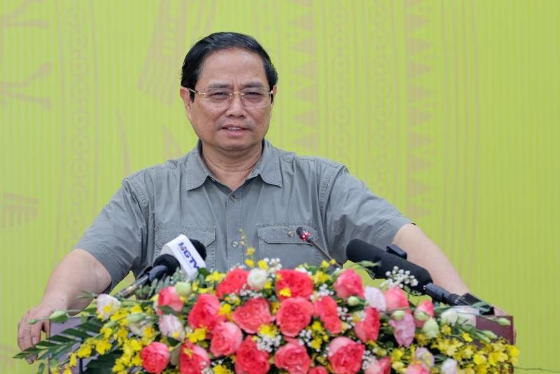 Thủ tướng làm việc với  Ban Thường vụ Tỉnh ủy Hà Giang ngày 28/5 - Ảnh: VGP