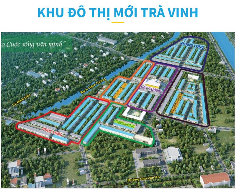 Hình ảnh khu đô thị mới Trà Vinh trên trang web HQC.