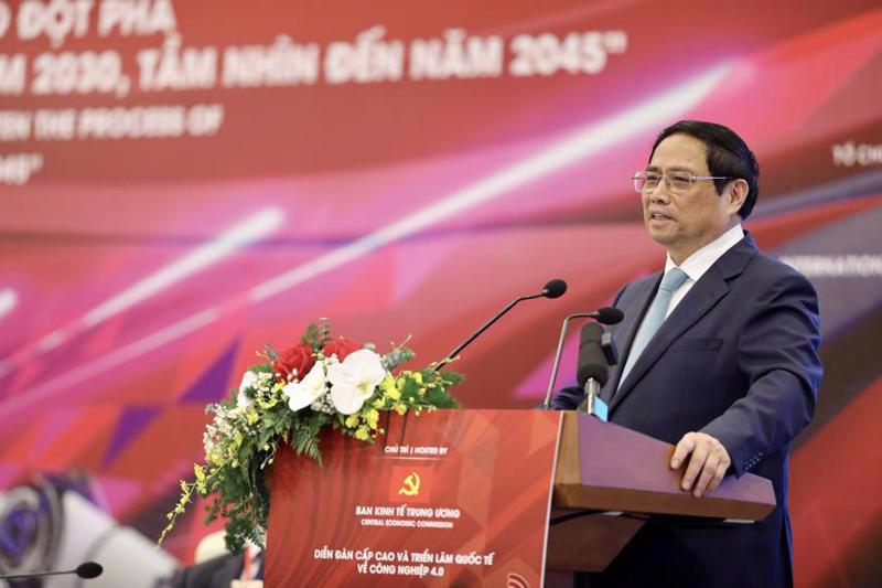 Prime Minister Pham Minh Chinh speaking at the Summit. Photo: Tran Viet Dung