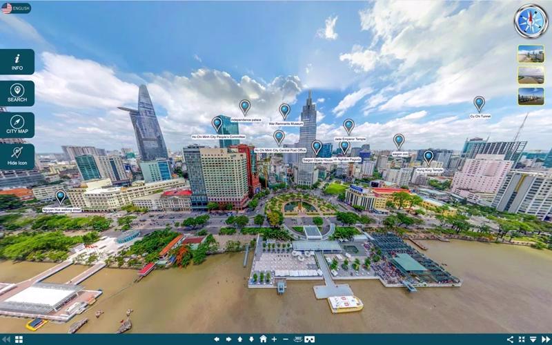 A view of Ho Chi Minh City via a digital map. 