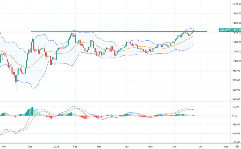 VN-Index đã vượt đỉnh ngắn hạn trong tuần qua.