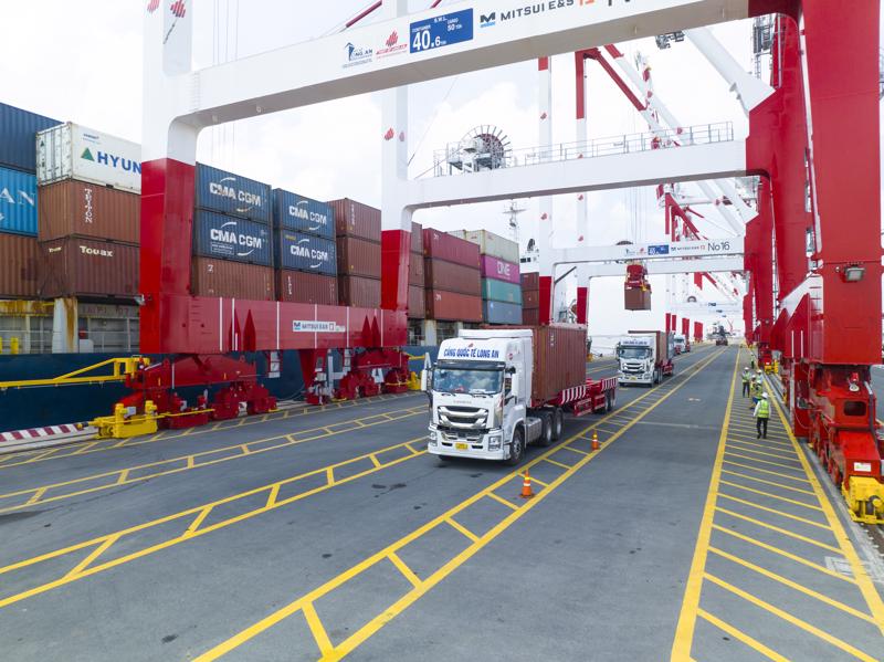 Containers at Long An International Port. 