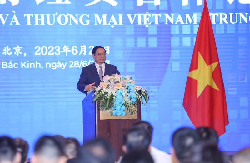 Thủ tướng Phạm Minh Chính phát biểu tại diễn đàn - Ảnh: VGP