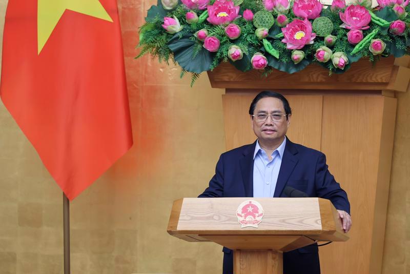 Prime Minister Pham Minh Chinh at the meeting. Photo: VGP