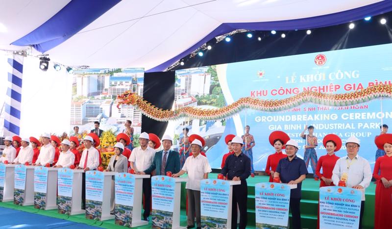 The breaking ground ceremony for the eco-industrial park was held on July 9. Photo: bacninh.gov.vn