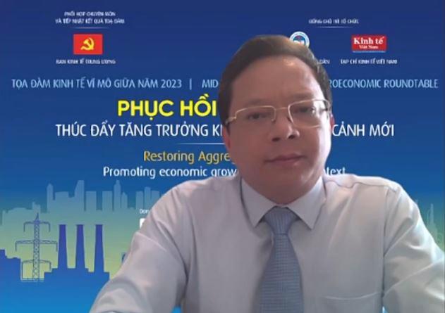 TS Nguyễn Đức Hiển, Phó Trưởng Ban Kinh tế Trung ương phát biểu kết luận toạ đàm ngày 11/7/2023.