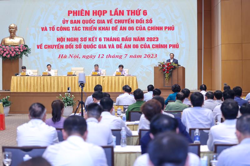 Thủ tướng Phạm Minh Chính chủ trì hội nghị toàn quốc về chuyển đổi số quốc gia ( Ảnh: VGP)