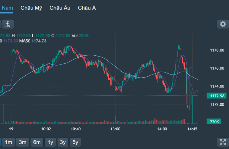 VN-Index trồi sụt nhiều lần trong phiên và đóng cửa giá đỏ.