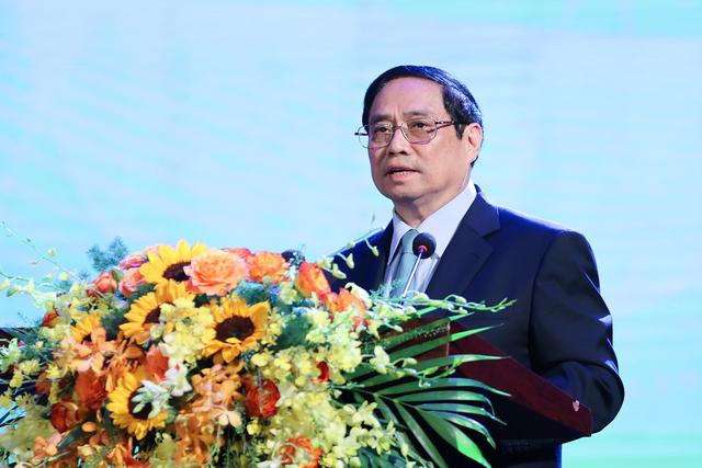 Thủ tướng Chính phủ Phạm Minh Chính phát biểu tại Hội nghị biểu dương người có công với cách mạng tiêu biểu năm 2023. Ảnh - VGP.