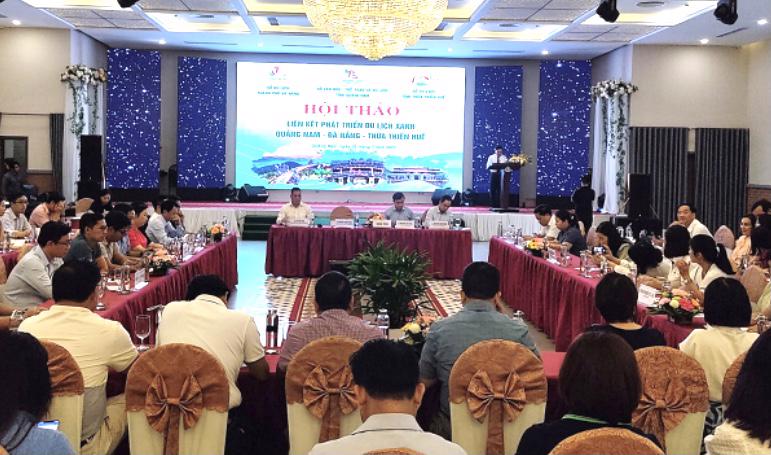 Quang cảnh Hội thảo Liên kết phát triển du lịch xanh 3 tỉnh Thừa Thiên Huế - Đà Nẵng - Quảng Nam.