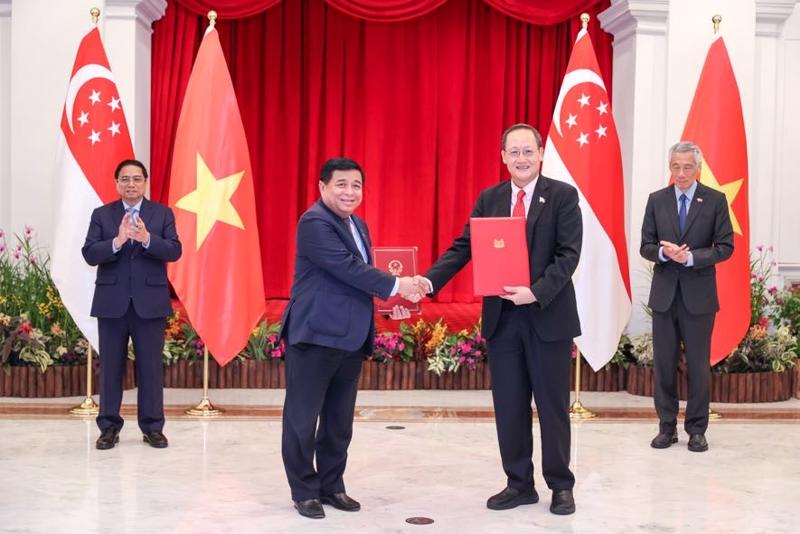 Bản ghi nhớ giữa hai Chính phủ về việc thiết lập Quan hệ Đối tác Kinh tế xanh - Kinh tế số Việt Nam – Singapore được ký kết vào ngày 9/2/2023. 
