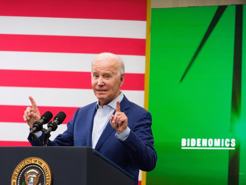 Tổng thống Joe Biden tại Albuquerque, New Mexico, Hoa Kỳ, vào ngày 9 tháng 8. Ảnh: Ramsay de Give/Bloomberg