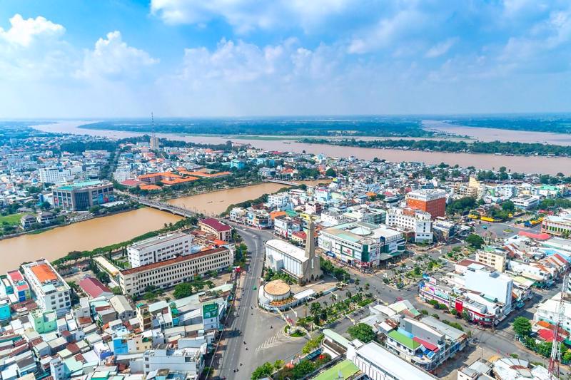 A bird’s eye view of Long Xuyen, the capital of An Giang province.