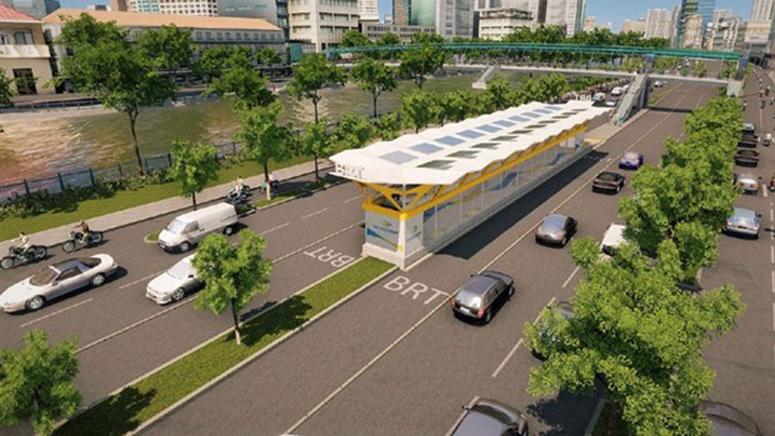 Dừng dự án hỗ trợ kỹ thuật tuyến BRT số 1 TP.HCM do thời gian còn lại theo hiệp định tài trợ ODA không đủ để thực hiện. Ảnh: Phối cảnh dự án BRT số 1 (Saigon BRT - TCIP).
