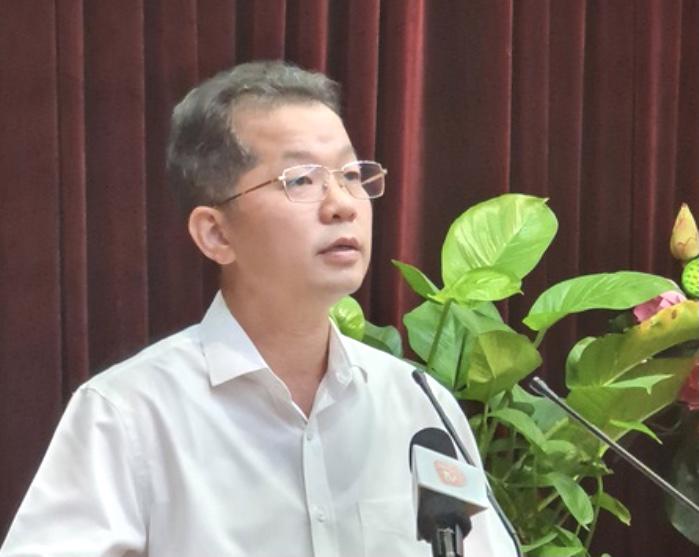 Bí thư Thành ủy Đà Nẵng Nguyễn Văn Quảng phát biểu tại Hội nghị Thành ủy giữa nhiệm kỳ 2021-2025.