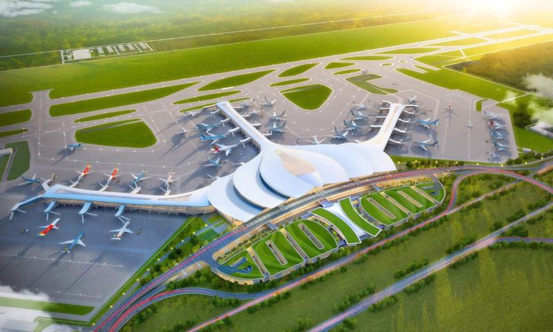 Phối cảnh dự kiến nhà ga hành khách sân bay Long Thành lấy hình ảnh hoa sen làm ý tưởng chính