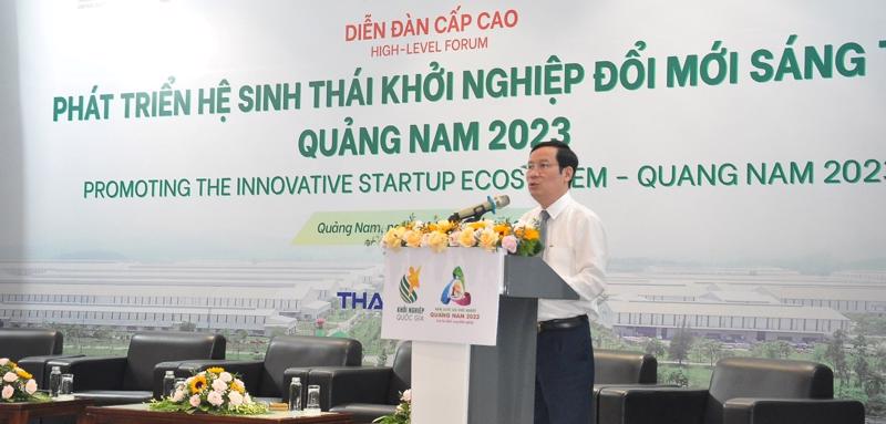 VCCI President Pham Tan Cong  was speaking at the event. (Photo: Quang Nam Portal)