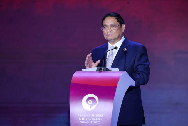 Thủ tướng phát biểu tại Hội nghị ASEAN BIS, diễn đàn liên quan đến doanh nghiệp thường niên lớn nhất của khu vực Đông Nam Á. Ảnh: VGP.