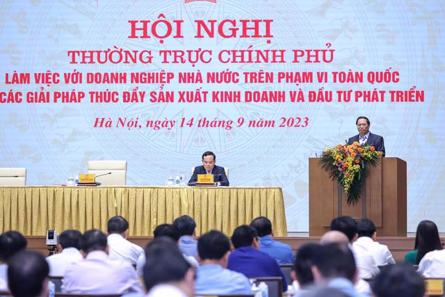 Prime Minister Pham Minh Chinh chairing the meeting. Photo: VGP