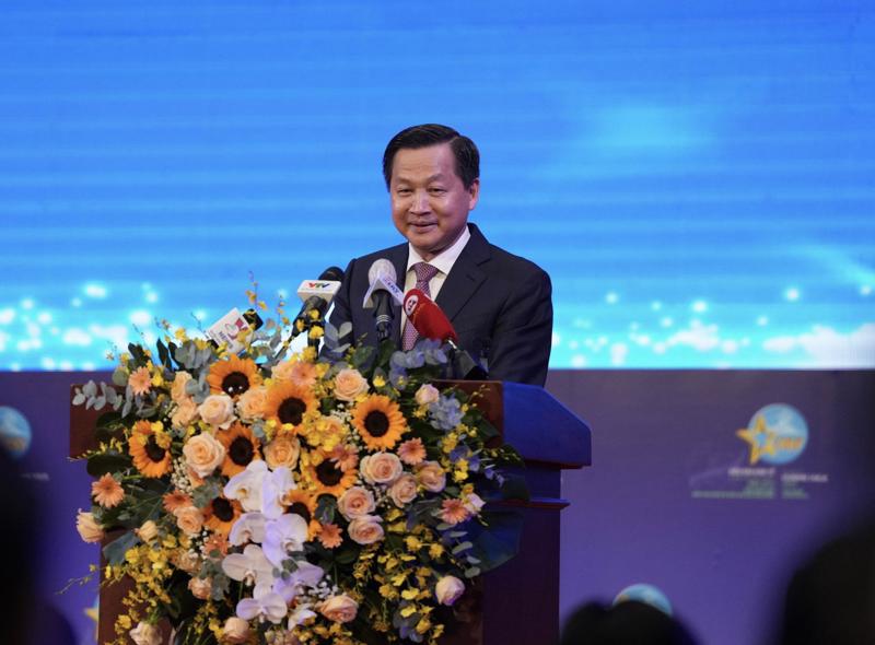 Phó Thủ tướng Lê Minh Khái phát biểu tại Diễn đàn Kinh tế TP.HCM sáng 15/9 