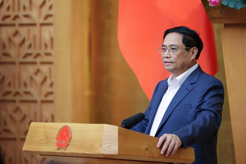 Thủ tướng Phạm Minh Chính: "Tốc độ tăng trưởng GDP chưa được như mong muốn. Lạm phát còn chịu nhiều sức ép". Ảnh: VGP.