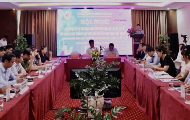 Quang cảnh Hội nghị phát triển du lịch trên nền tảng ứng dụng công nghệ thông minh 2023 tỉnh Quảng Nam.