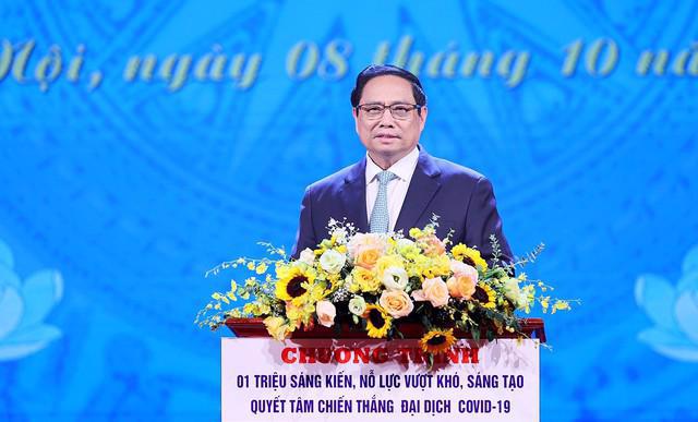 Prime Minister Pham Minh Chinh speaking at the ceremony. Photo: VGP