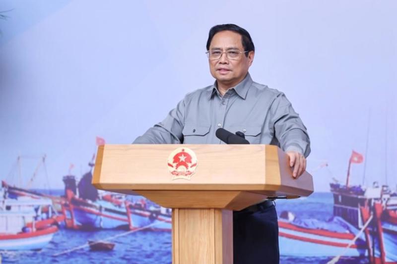 Prime Minister Pham Minh Chinh chairing the teleconference. 