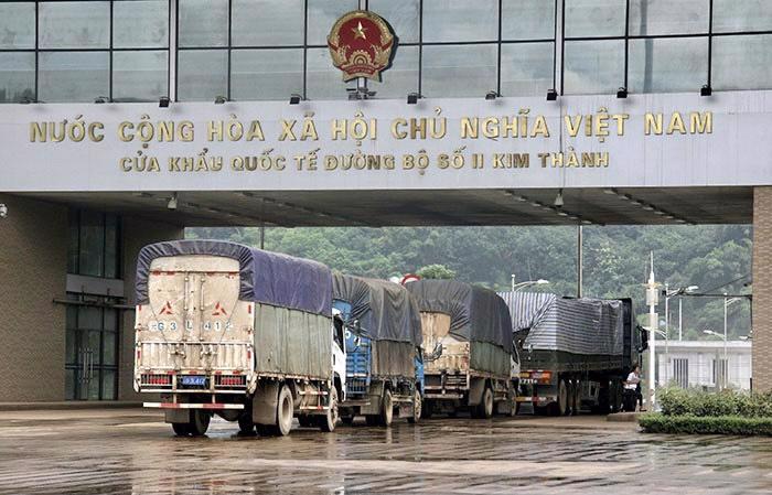 The Kim Thanh international border gate in northern Lao Cai province.