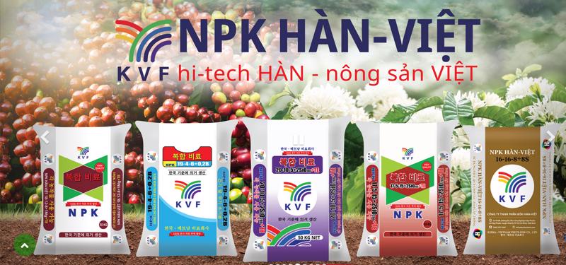 Sản phẩm của Công ty TNHH Phân bón Hàn Việt (KVF).