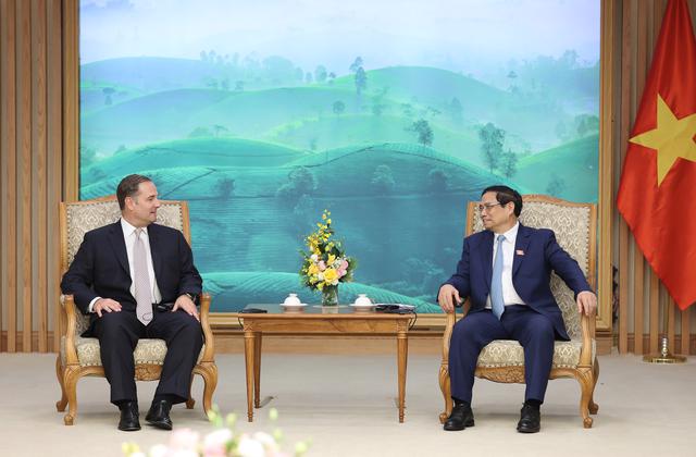 Prime Minister Pham Minh Chinh receives Mr. Anthony Capuano, President & CEO of Marriott International Inc. Photo: VGP