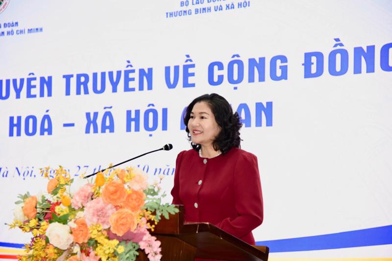 Thứ trưởng Bộ Lao động – Thương binh và Xã hội Nguyễn Thị Hà nhấn mạnh vai trò của thanh niên đối với sự phát triển của mỗi quốc gia.