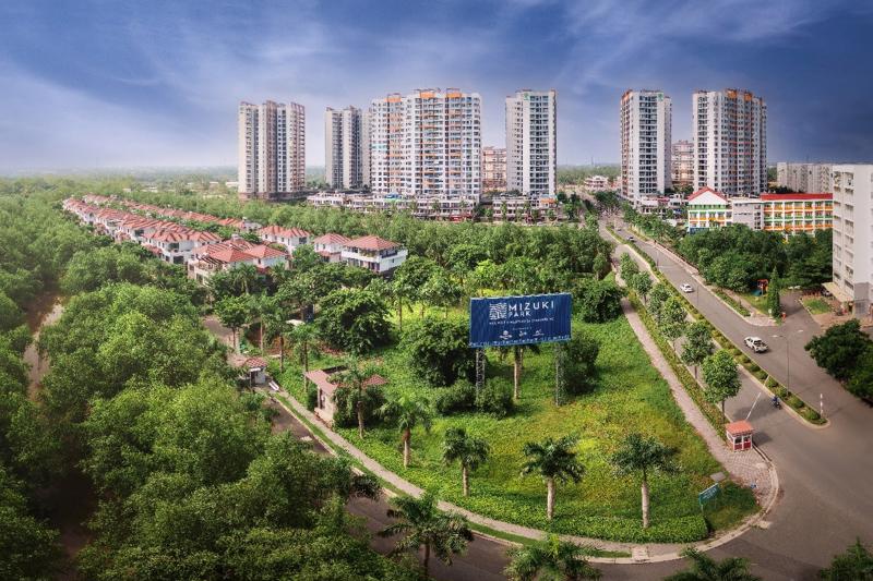 Khu đô thị Mizuki Park tọa lạc trên trục đại lộ huyết mạch Nguyễn Văn Linh.