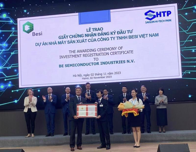 The company was granted an investment registration certificate in Hanoi on November 2, in the presence of PM Pham Minh Chinh and visiting Dutch PM Mark Rutte.