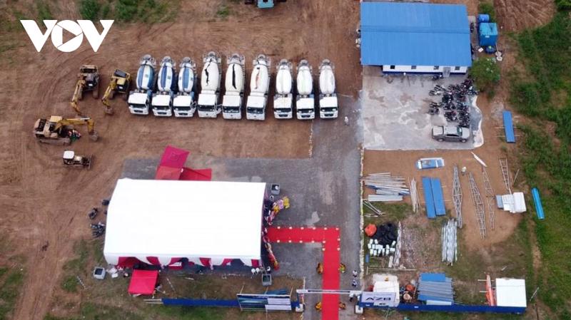 Construction starts at a plant in the Long Giang Industrial Park in Tien Giang province. (Photo: VOV)