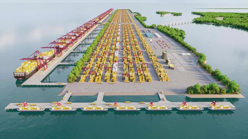 A rendering of Can Gio International Container Transshipment Port in Ho Chi Minh City. 