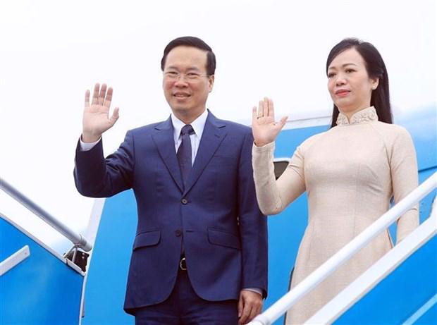 President Vo Van Thuong and his wife leave Hanoi on November 14 to attend the 2023 APEC Economic Leaders’ Week and bilateral activities in the US from November 14-17. (Photo: VNA)