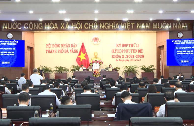 Quang cảnh kỳ họp thứ 14, HĐND thành phố Đà Nẵng khóa X, nhiệm kỳ 2021-2026.