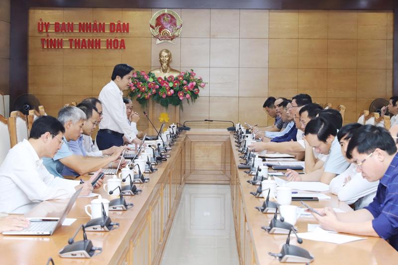 Đại diện Tổng công ty Truyền tải điện Quốc gia làm việc với UBND tỉnh Thanh Hóa về công tác tổ chức triển khai thực hiện dự án Đường dây 500kV NMNĐ Nam Định I - Thanh Hóa